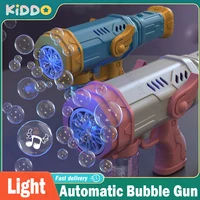 Automatic Electric Bubble Gun 10 Holes Rocket Bubble Machine blower Maker Soap Water with LED Toy for Children Wedding Party 2