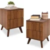 Fluted Nightstand Set of 2, Mid Century Modern 2 Drawer Dresser for Bedroom, Small Dresser Night Stand Side Table End Table 1
