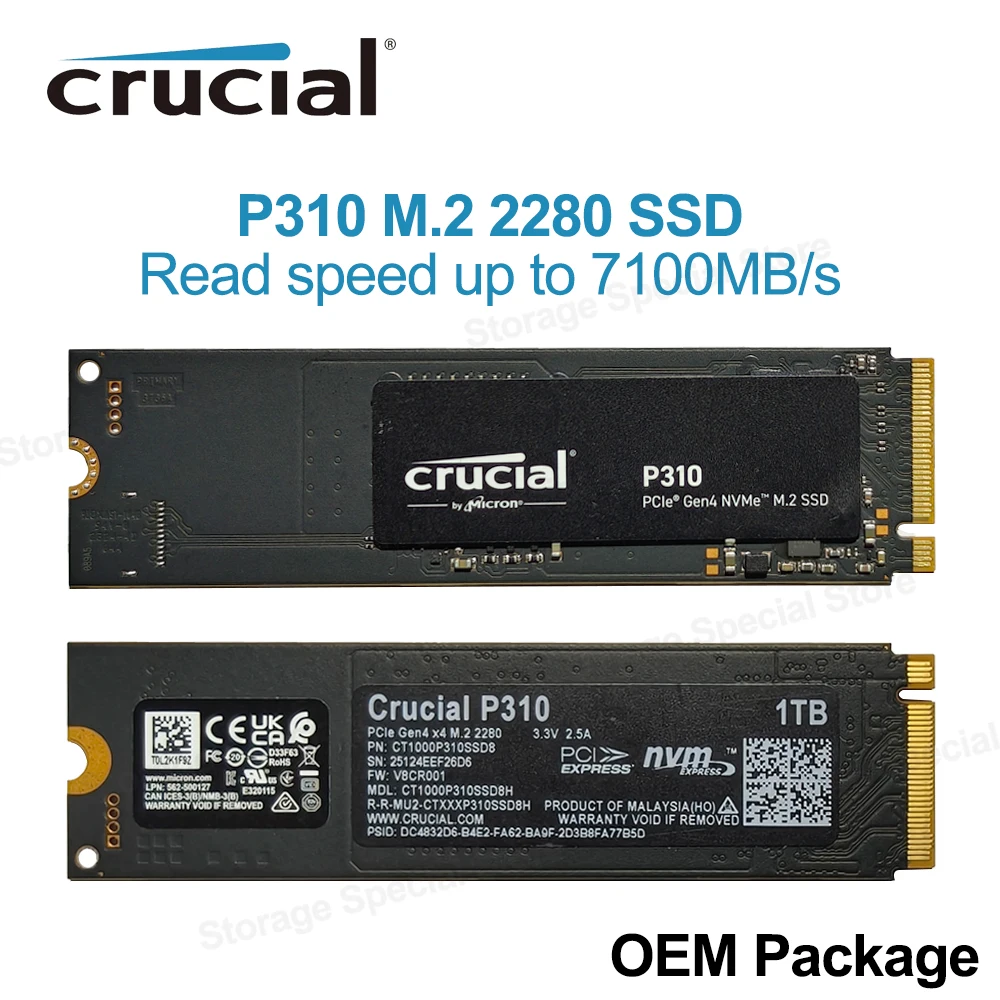 Original Crucial P310 SSD NVMe M.2 2280 Internal Solid State