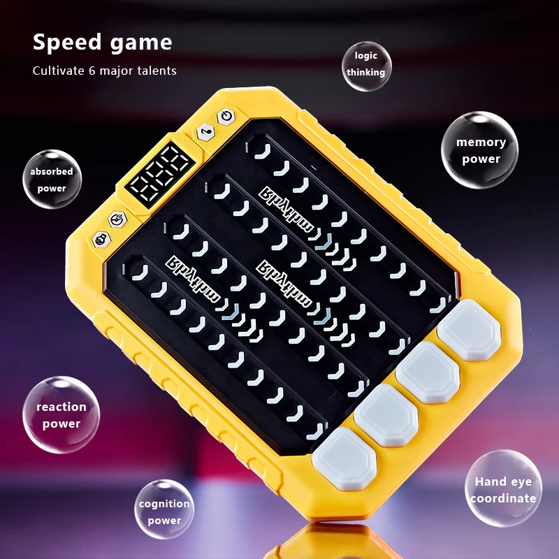 1 Piece Montessori Travel Toy Electronic Music Rhythm Puzzle Game Machine Light Up Educationa Sensory Fast Push Table Game