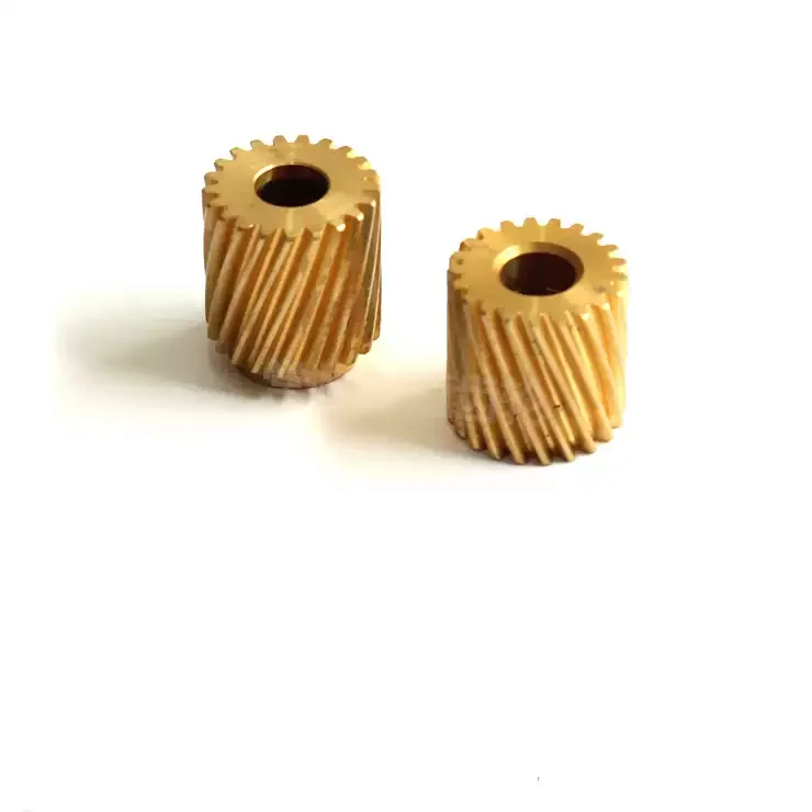 2개 0.5 모듈 21T 황동 헬리컬 기어, 5mm 보어, 45 ° 헬릭스 앵글, 좌측 및 우측 사용 가능, 모터 구동 변속기용