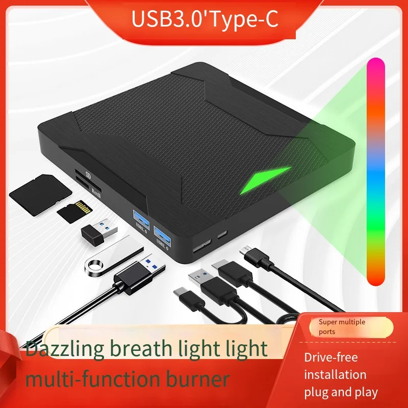 

Externes CD DVD Laufwerk External Optical Drive USB 3.0 Typ-C Portable RW Burner Quick Data transmission for Laptop,Desktop