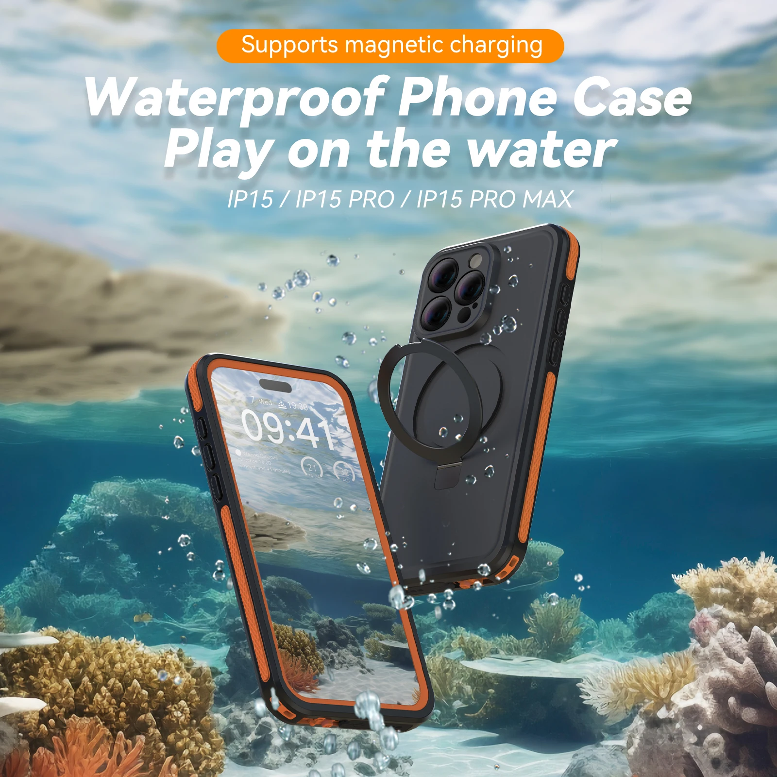 TELESIN IP68 Waterproof Case For IPhone 15 15 Pro Pro Max Phone Drop proof Cover Diving Underwater Swim Outdoor Protection