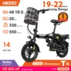 Folding Electric Bike for Adult With Basket 350W Foldable Electric Bicycle 48V 10.4AH Commuting Lightweight Cycling Escooter 1