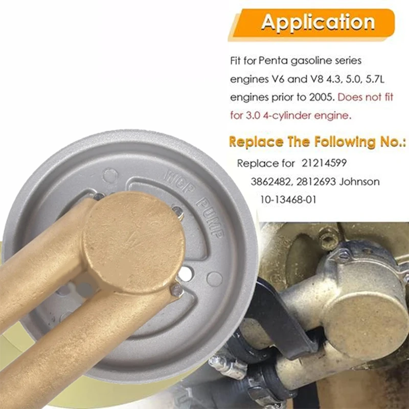 

Новый необработанный водяной насос для Volvo Penta 4.3L 5.0L 5.7L водяной насос с ремнем под змеиную кожу 3812693 3862482 21214599