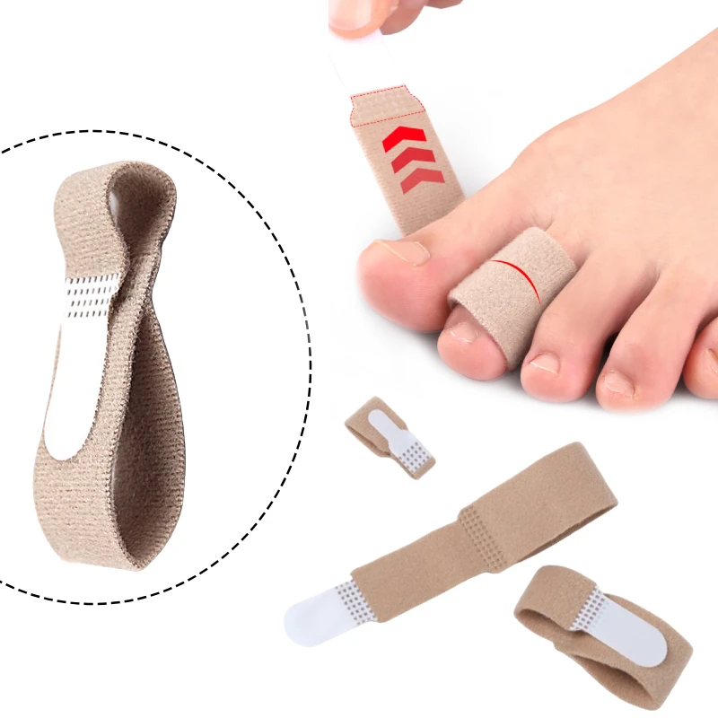 

4Pieces Toe Bandage Wraps Toe Separator Hammer Overlapping Hallux Valgus Corrector Straightener Finger Foot Care Tools Supplies