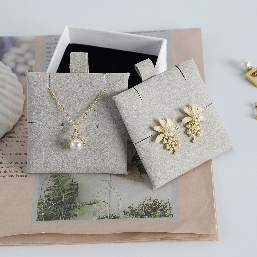 Earrings Divider Card Insert Velvet Suede Microfiber Jewelry Ear Studs Necklace Packaging Pad Hanging Bracelet Holder Multi Hole