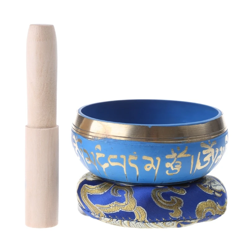 

Nepal Tibetan Blue Buddhist Bowl Mallet Set Meditation Singing Bowls Dropship