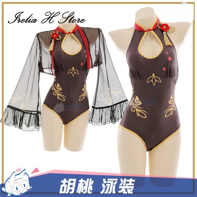 

Irelia H Store Genshin Impact Hu tao Swimsuit Cosplay Costume Fan art Hu tao Sexy lingeries swimsuit