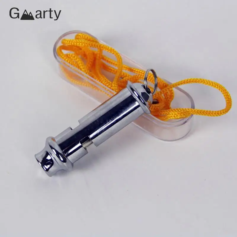 

Outdoor Camping Survival Whistle Metal Safety Loud Whistle With Lanyard For Training Matches Emergency Whistle