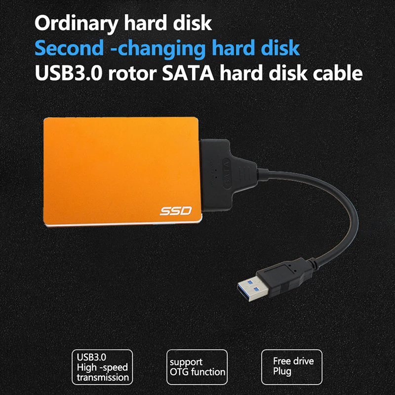 고속 전송 외장 하드 디스크 변환기, 7 + 15 22 핀 SATA 3 케이블 2.5 HDD/SSD USB 어댑터, 5Gbps, Windows 7,10 에 적합
