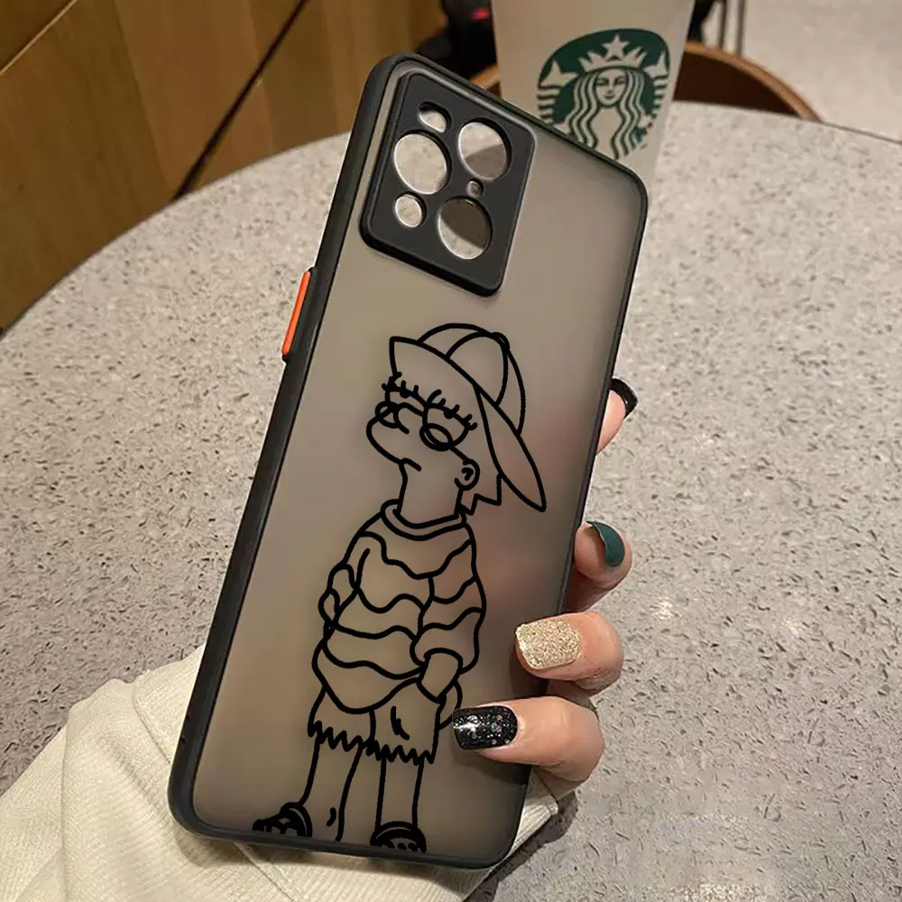 Funda mate para OPPO Realme 10 9 9I 8 8I 7 7I 6 5 3 FIND X3 X4 PRO 4G 5G Funda Coque Capa Funda película The S-Simpsons-S