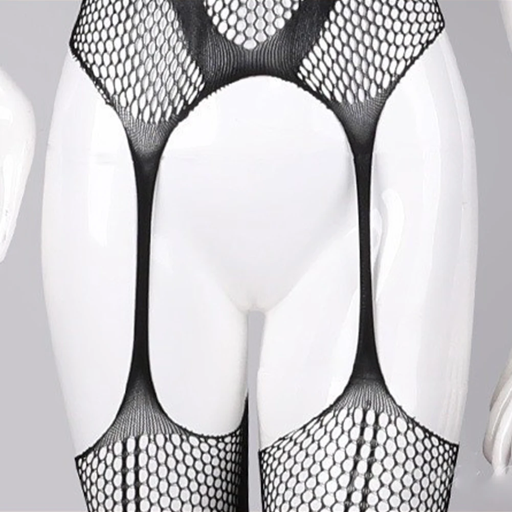 Mens Sissy Bodysuits Stockings Lingerie See Through Net Bodysuit Full Body Hollow Underwear Transparent Temptation Pantyhose