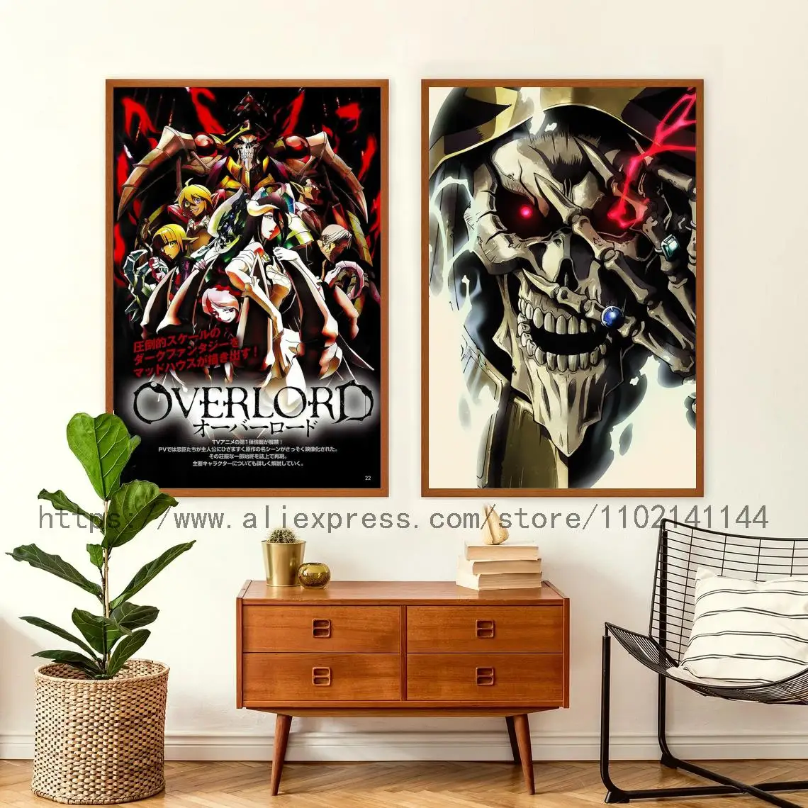 

Overlord Anime Decoration Art Poster Wall Art Personalized Gift Modern Family bedroom Decor Canvas Posters