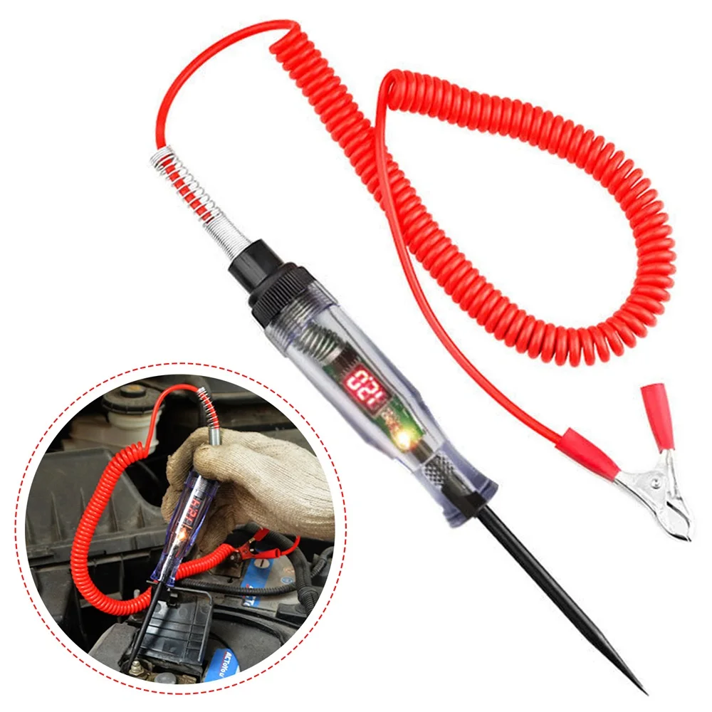 

Car Circuit Tester 6-24V Premium Test Light with Extended Spring Test Leads & Sharp Piercing Probe Circuit Voltage Tester