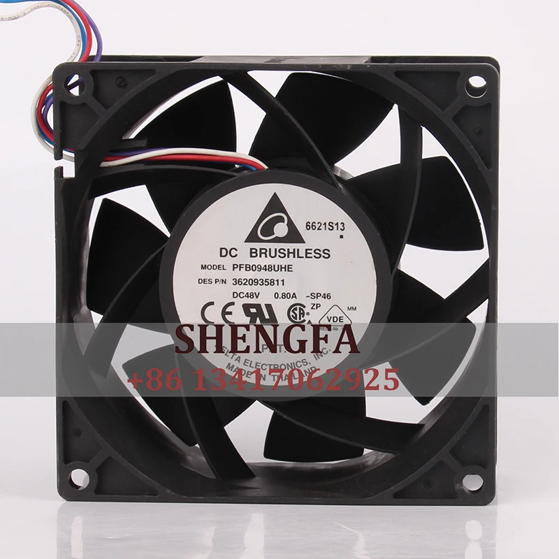 

DELTA PFB0948UHE чехол охлаждающий вентилятор DC48V 0.8A 90x90x38 мм 9 см 9038 мм, сервер с большим объемом воздуха, 4-проводной ШИМ вентилятор