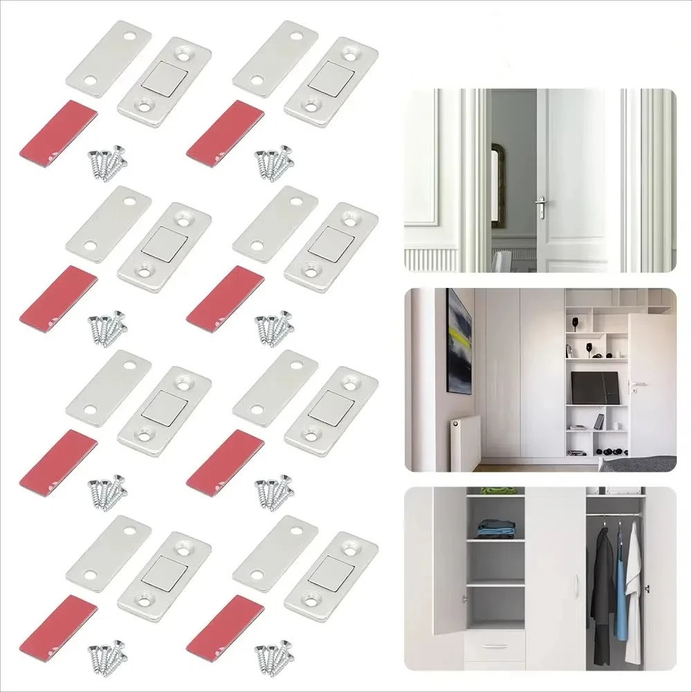 Magnetic Cabinet Catches Door Stops Magnet Invisible Soft-Catch Ultra-Thin Hidden for Furniture