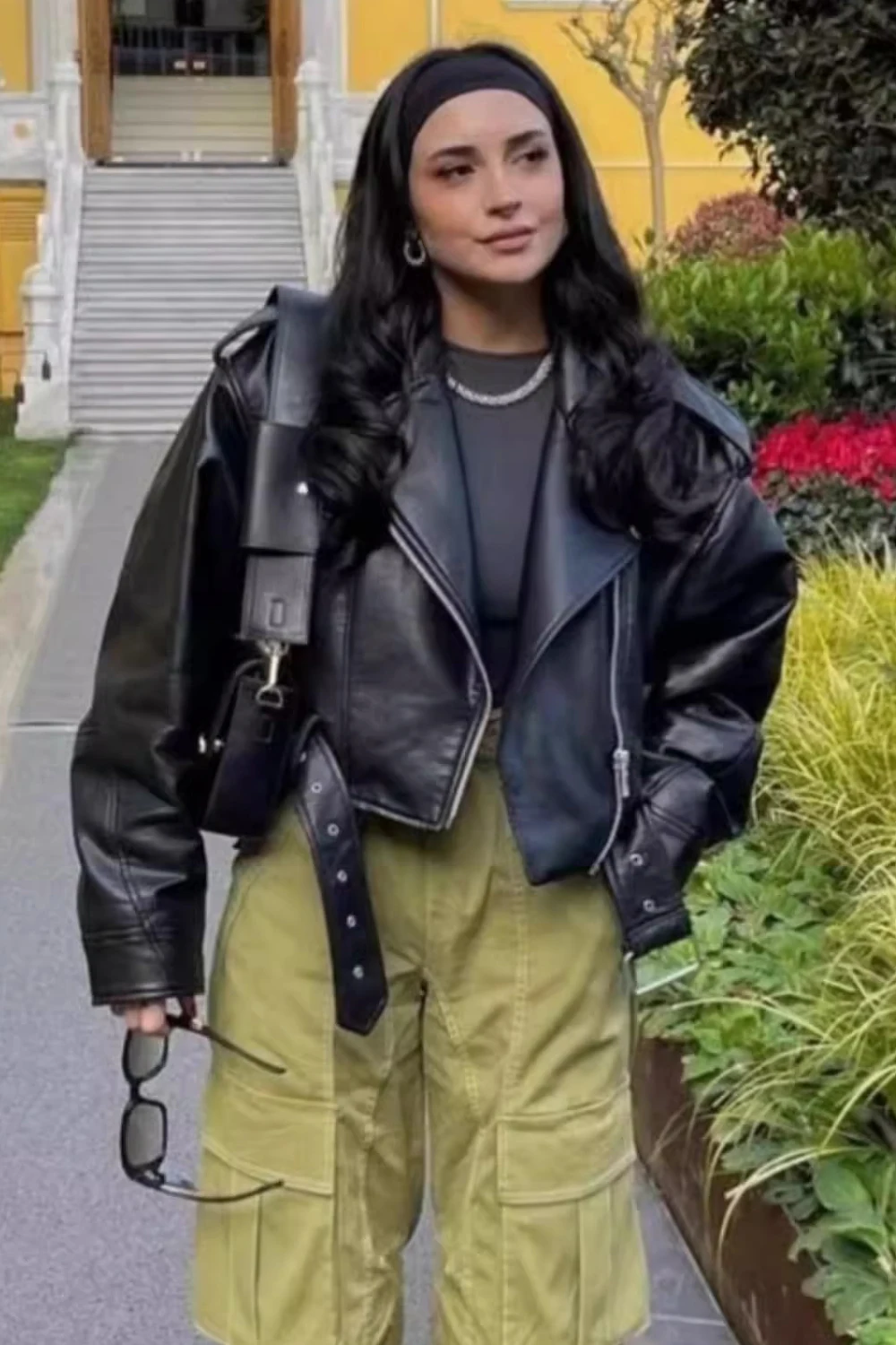 ZVRI 2024 여성용 빈티지 루즈 PU 인조 가죽 짧은 재킷, 벨트 스트리트웨어, 여성 지퍼, 레트로 모토 바이커 코트, 아우터 탑  Best5