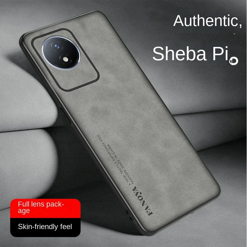 

Vivo Y11 2023 V2236A Case PU Leather Surface Hard PC Back Cover Shockproof Matte Phone Case for Vivo Y11 2023 V2236A
