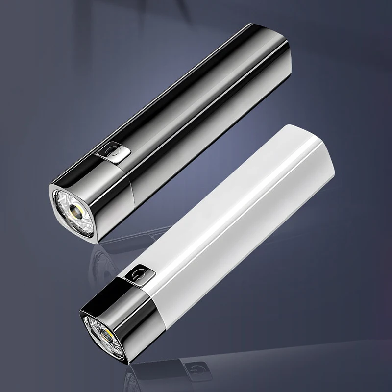 

Hiking Mini Portable Super Bright Small Flashlight USB Power Bank Student Outdoor Household Waterproof Strong Light Flashlight