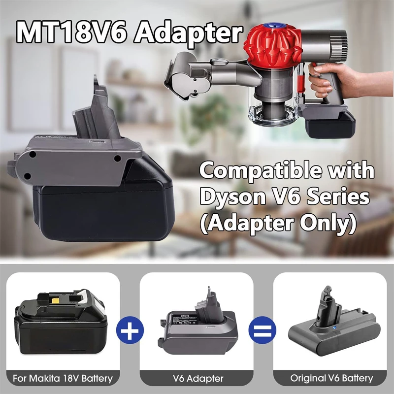 Battery Converter Adapter For Makita/Dewalt/Milwaukee/Bosch/Ryobi 18V  Li-ion Battery To For Dyson V6 V7 V8 Animal Vacuum Cleaner