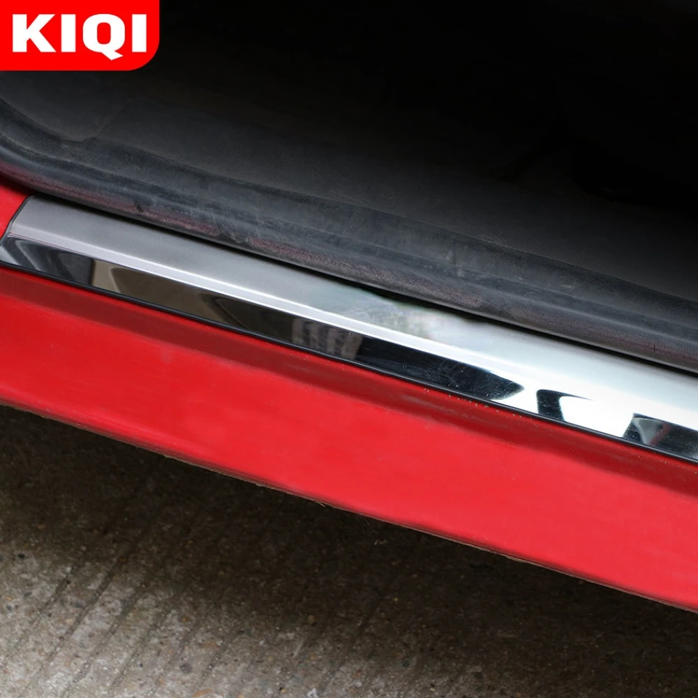 Car Door Sill Scuff Plates Protection Cover Fit for Ford New Fiesta 2009-Accessories 4pcs/set Stainless Steel