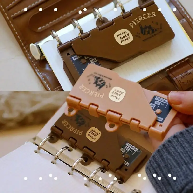 1PC 휴대용 M5/A7 루즈리프 노트북 바인더 3홀 펀칭기 4mm 카드홀 사무용품