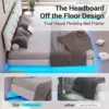 Floating King Bed Frame with LED Lights and USB Ports Modern Upholstered Platform LED Bed Frame King Size,White 5