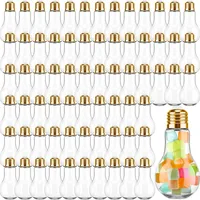 24Pcs Plastic Bulb Jar Light Bulb Shaped Acrylic Candy Boxes 3.4 oz for Crafts Light Bulb Gift Lightbulb Candy Containers 1