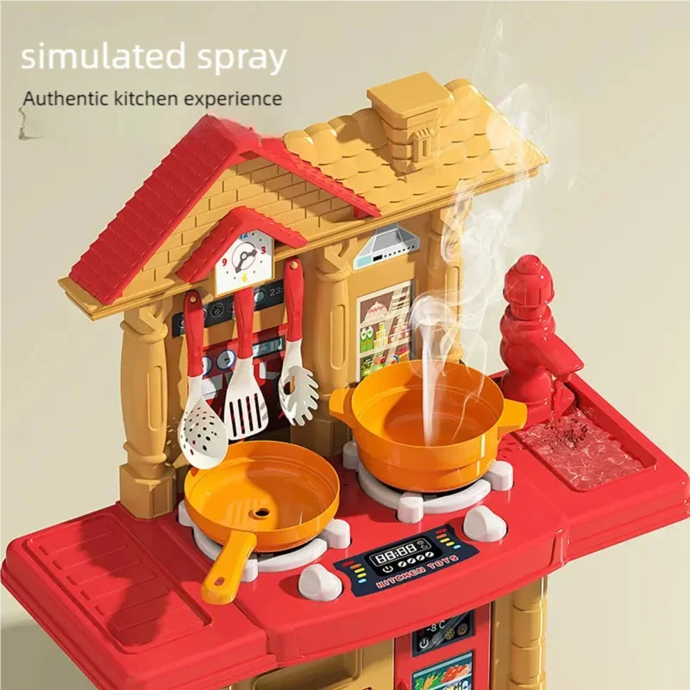 WizKidz Toy Kitchen Set for Boys and Girls with Realistic Lights and Sounds Simulated Food Cooking Stove Sprayer and Toy Sink 6