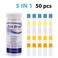 Bandelettes de Test de PH 5 en 1, polyvalentes, pour SPA, piscine, testeur d'eau, outil de dureté du papier, en bouteille, 50 pièces 3