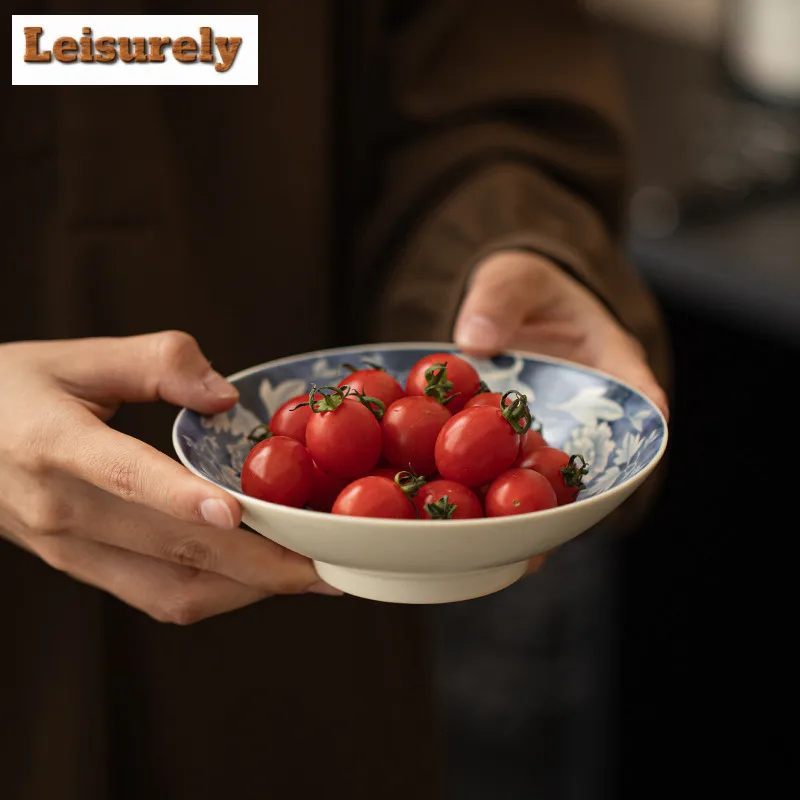 Soda Glazed Yuan Blue And White Ceramic Pot Bearing Holder Teapots Support Dry Bubble Table Tea Tray Coasters Tea Ceremony Gift