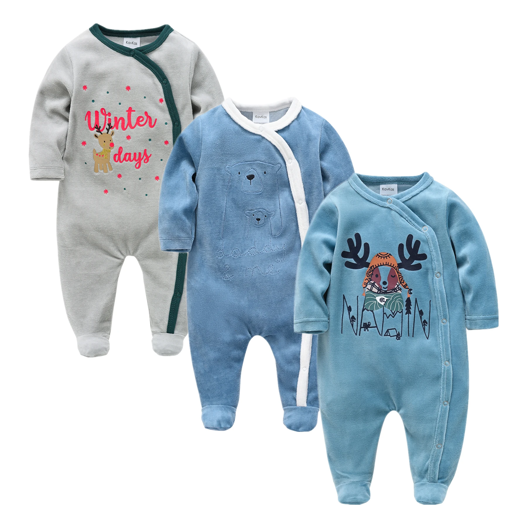Newborn Baby Girl Pijamas Warm Winter Infant Cartoon Sleepsuit Fleece Romper Christmas Jumpsuit Soft Pajamas Clothes Newest