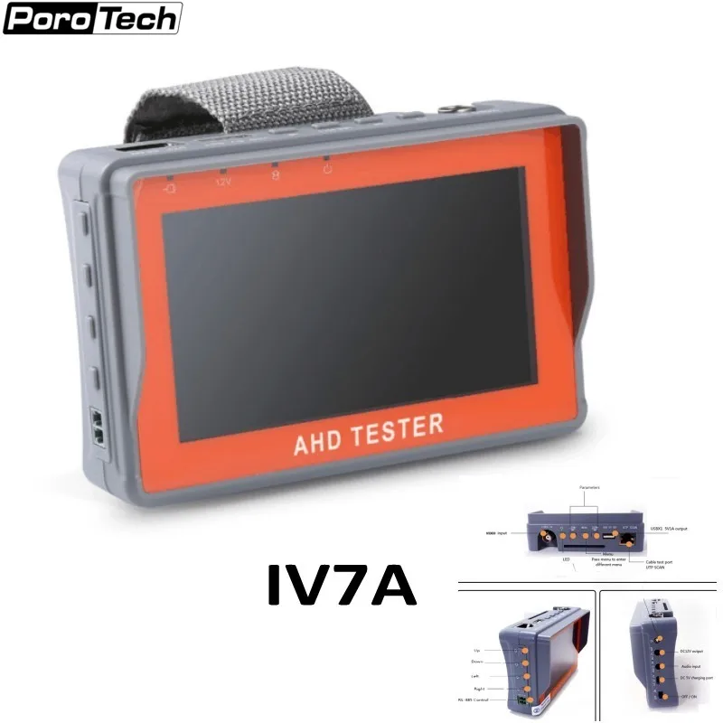 Iv7a 4.3 Inch Hd Ahd Cctv Tester Monitor Ahd 8mp Analog Camera Testing