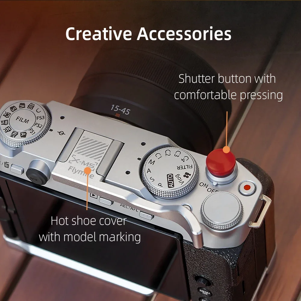 Flymile X-M5 Thumb Grip Aluminum Alloy for FUJIFILM X-M5 Camera Hot Shoe Rest Support Holder