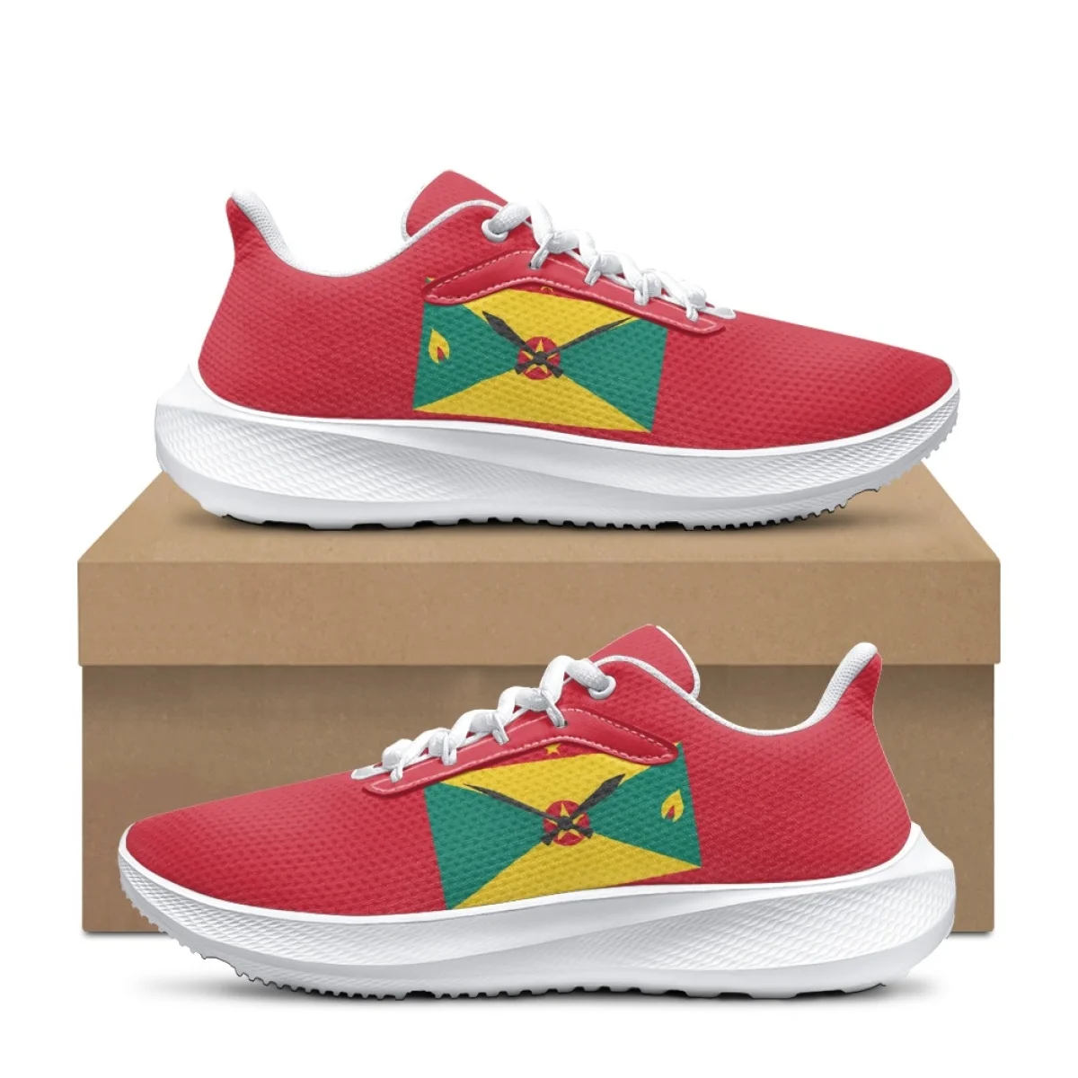 Walking Shoes Female Grenada Flag Printed Cozy Snekaers Women's Running Shoes Footwear Luxury Ladies Outdoor Sport Tennis Flats