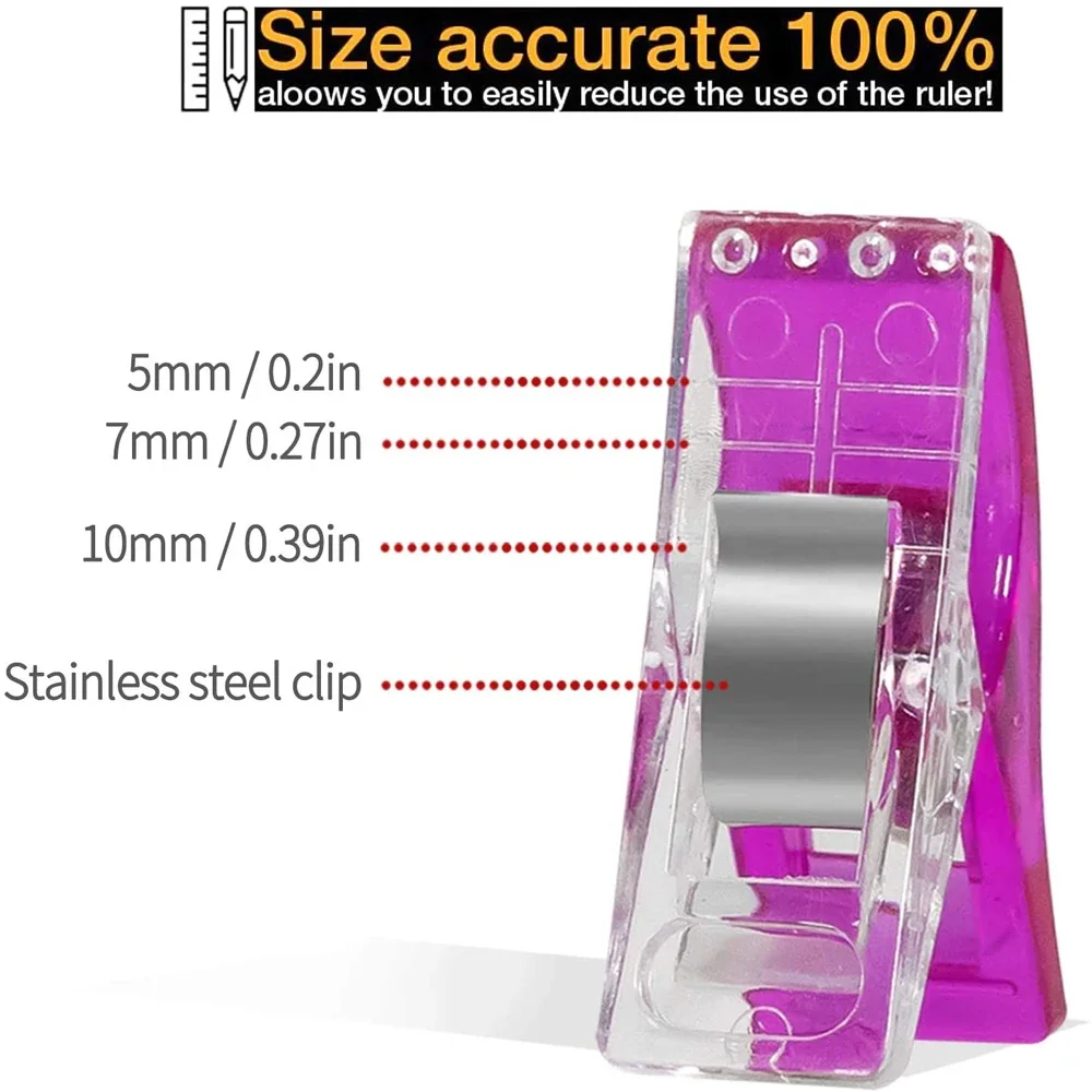 20Pcs 다목적 바느질 클립 다채로운 바인딩 클립 플라스틱 공예 퀼트 클립 공예 클램프 투명 컬러 클립 바느질