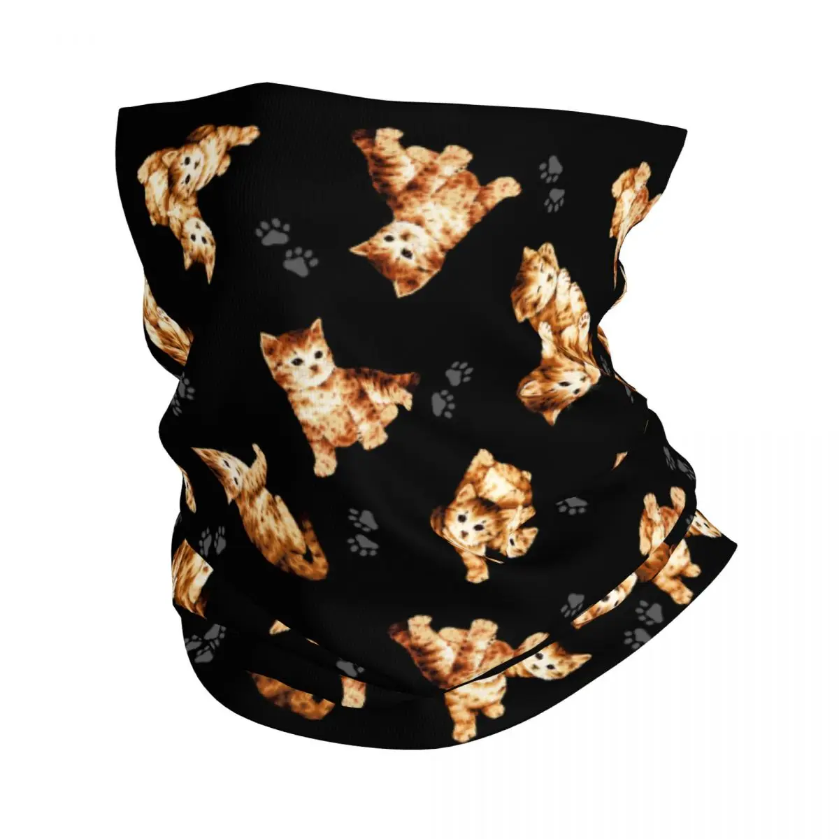 

Cute Furry Kitten Cat Lover Bandana Neck Gaiter Printed Balaclavas Face Mask Scarf Cycling Running for Men Women Adult Windproof