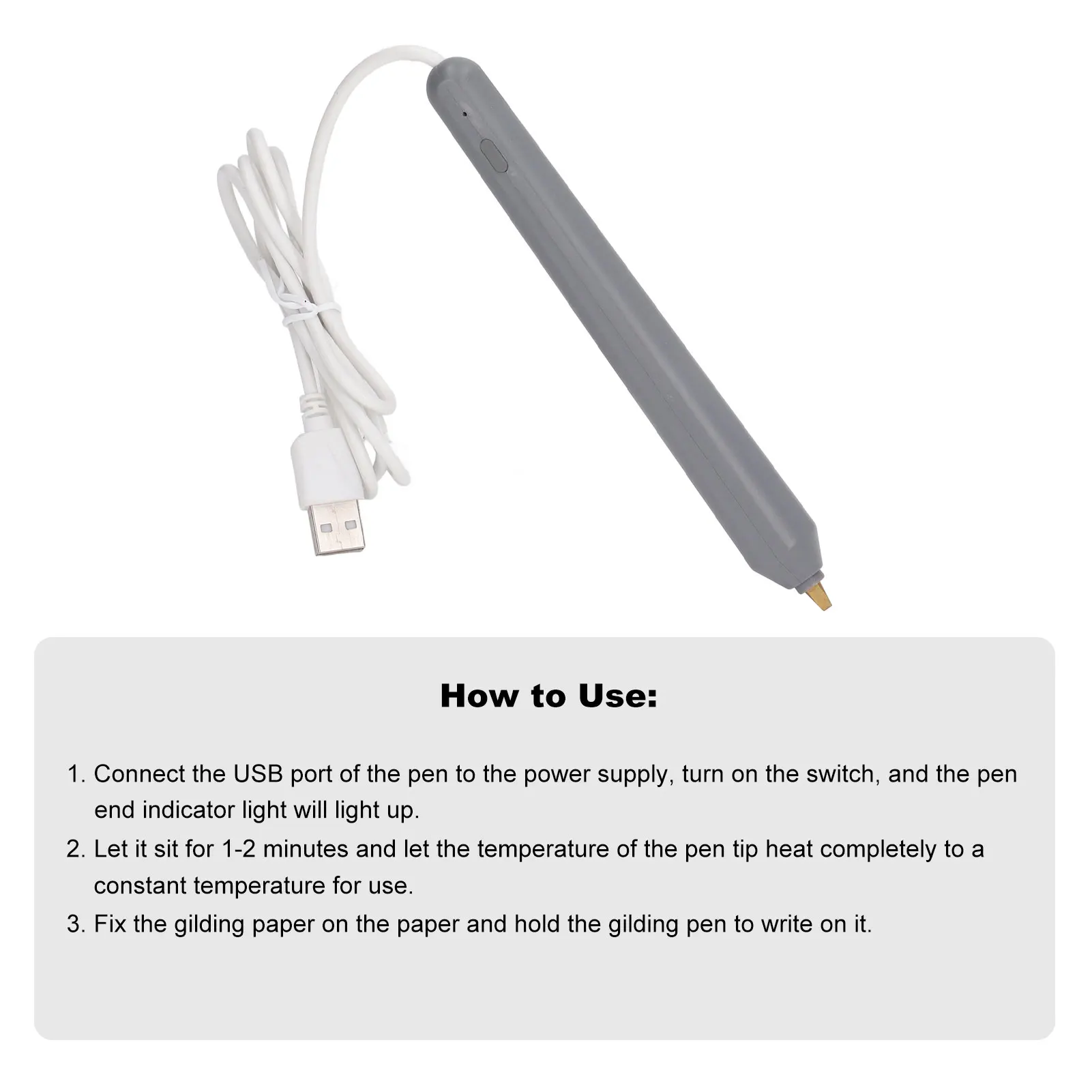 DIY Accessory Hot Foil Pen Hot Foil Pen USB Heat Stamping Embossing ABS Crafting Tool for Drawing Writing Heat