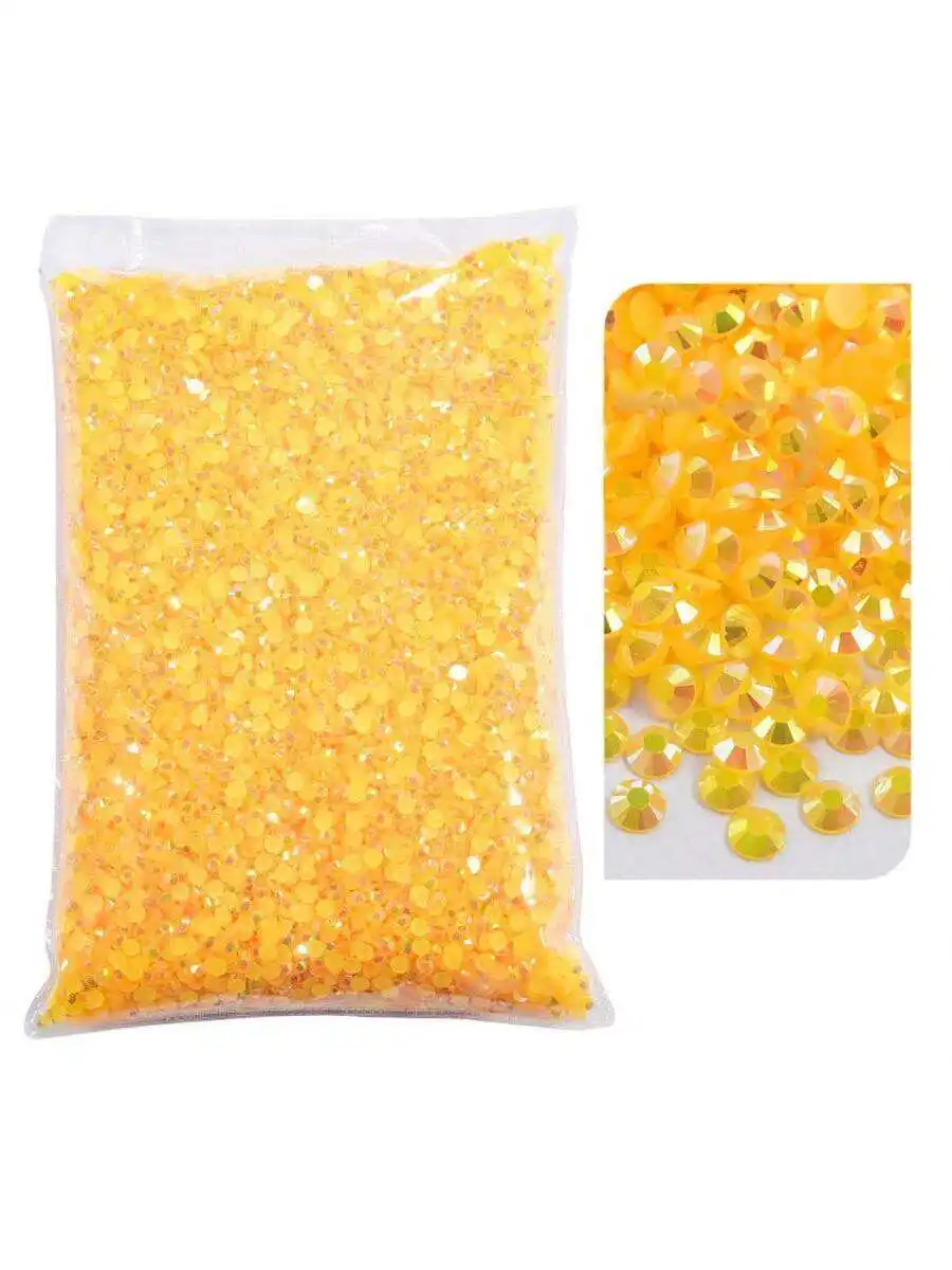 Wholesale Jelly Color Transparent AB Faceted FlatBack Resin Rhinestones for Nail Art and Garment Decoration