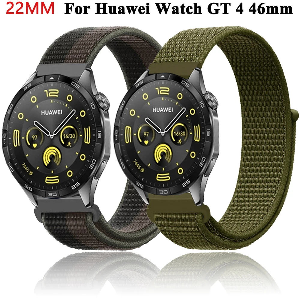

Ремешок нейлоновый 22 мм для Huawei Watch GT 4 3 2 46 мм, спортивный браслет для смарт-часов Huawei GT3 GT2 Pro SE GT4 46 мм