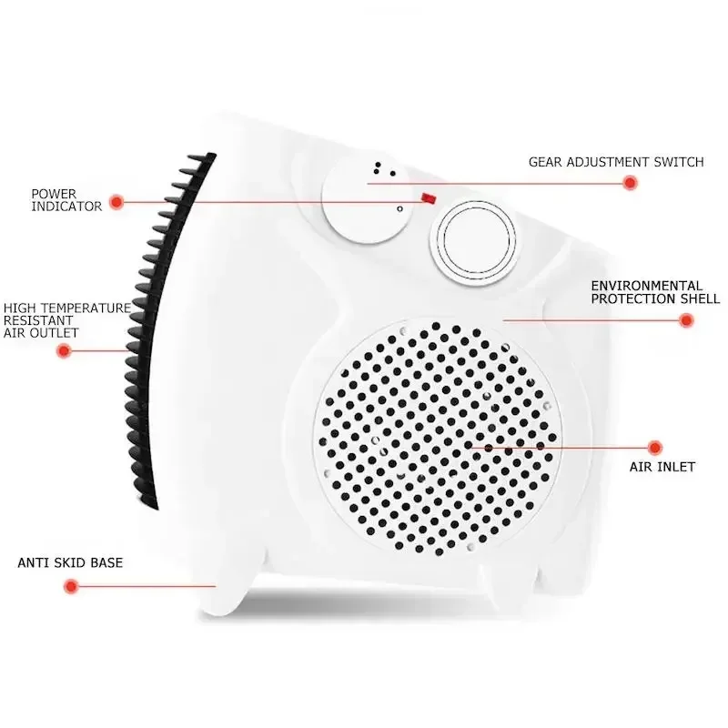 600W Winter Electric Heater Household Heating Fan Mini Desktop Energy-saving Fast Heating Hot Air Grill Stove mini heater