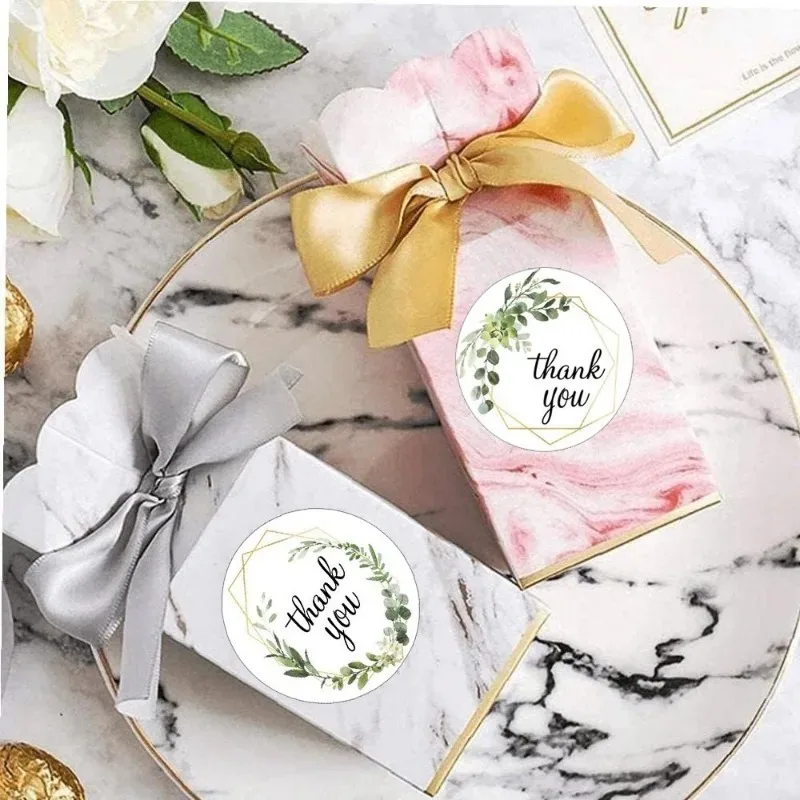 Floral Thank You Adhesive Labels for Scrapbooking Envelope Sealing Gift Wrapping Decorative Stationery Stickers