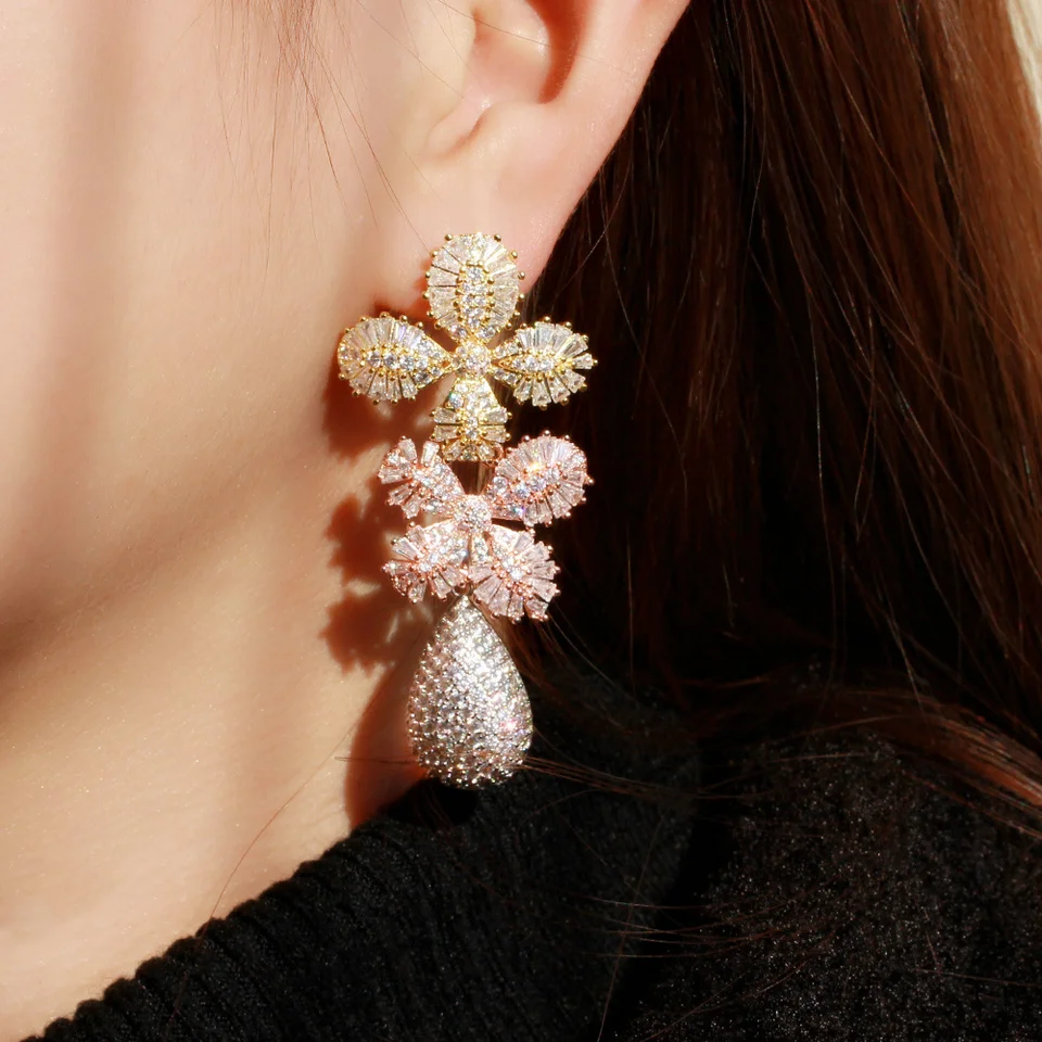 thumbnail image 2 of Exaggerated Floral Earrings Women Sweet 3d Flower - Portugal 2 of 12