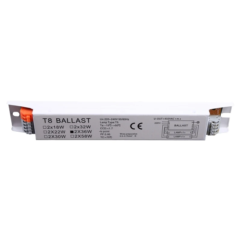 1Pc High Efficiency Instant Electronic Ballast 2x36W Fluorescent Light