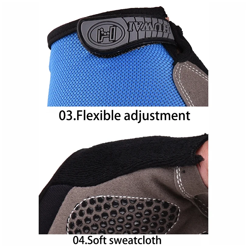 Men Cycling Bicycle Gloves Half Finger Gym Gloves Women Mitten Breathable Anti-slip Glove Fitness Sport Training