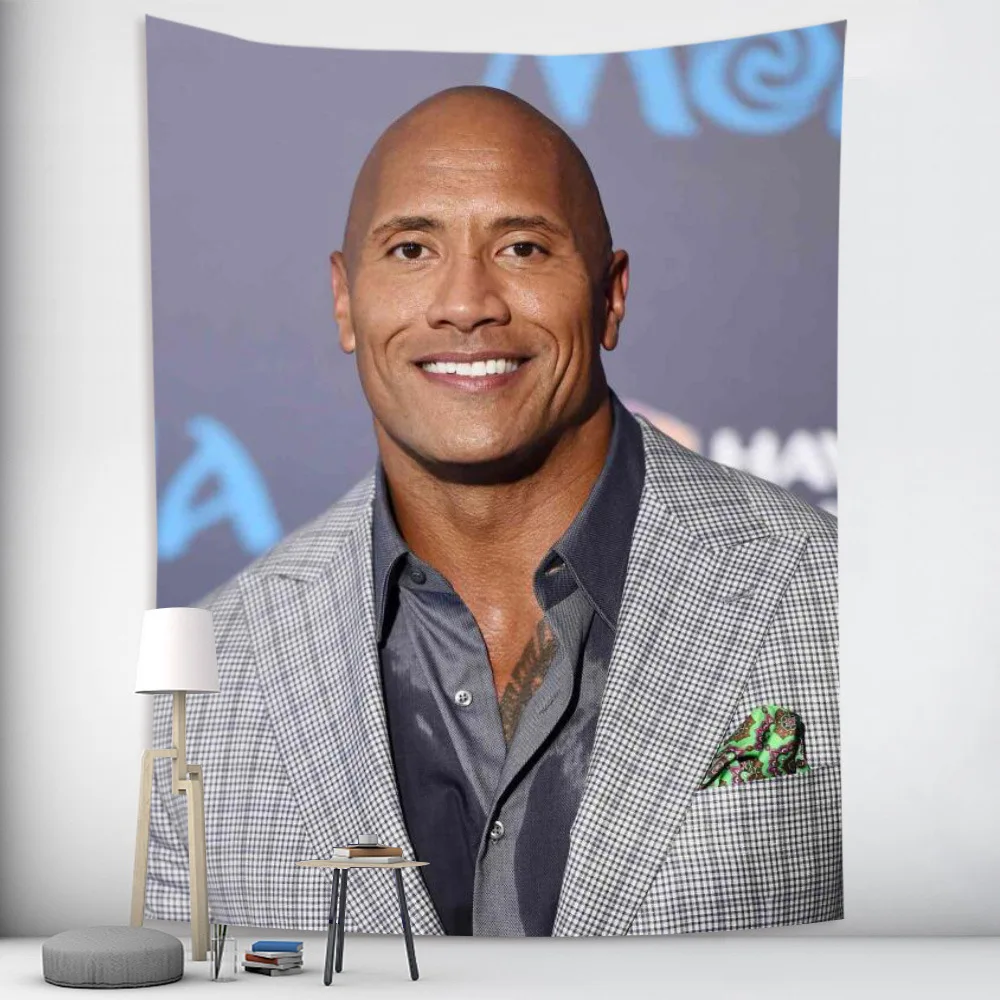 Dwayne Johnson Eating Blueberry Pancakes Tapestry Wall Hanging Funny Meme Tapestries Aesthetics Home Decor Bedroom Sofa Blanket