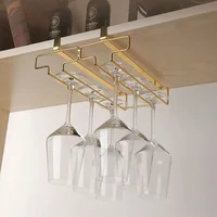 Hanging Punch-free Wine Glass Holder Household Under Cabinet Champagne Glass Storage Rack Shelf Kitchen Multi-purpose Organizer 2