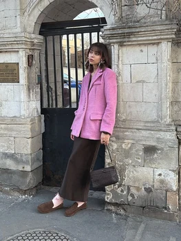 Giacca in pelliccia sintetica da donna risvolto monopetto maniche lunghe cappotti soffici donna 2025 autunno inverno chic solido addensare capispalla caldi 1