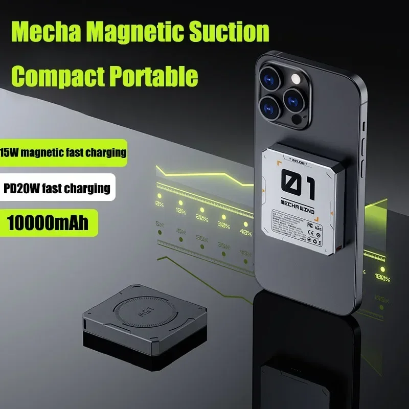 

Portable 15W Wireless Fast Charging 10000mAh Magnetic Power Bank Supports Charging Multiple Devices At The Same Time